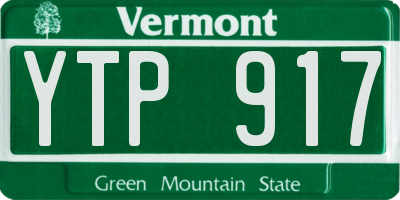 VT license plate YTP917