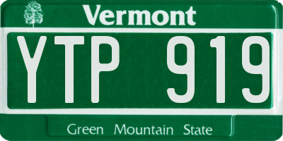 VT license plate YTP919