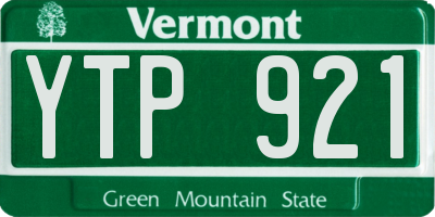 VT license plate YTP921