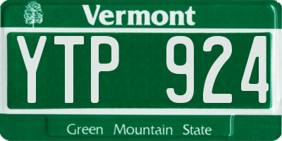 VT license plate YTP924