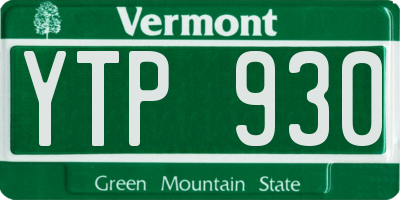 VT license plate YTP930