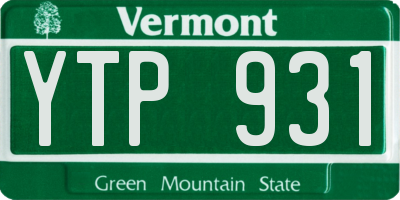 VT license plate YTP931