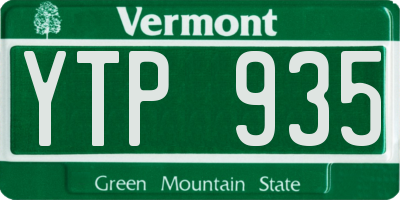 VT license plate YTP935