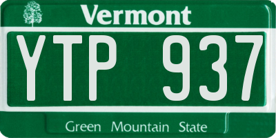 VT license plate YTP937