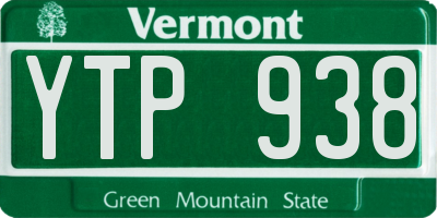 VT license plate YTP938