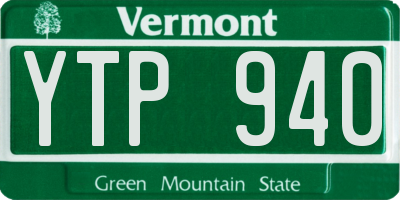 VT license plate YTP940