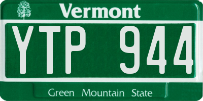 VT license plate YTP944