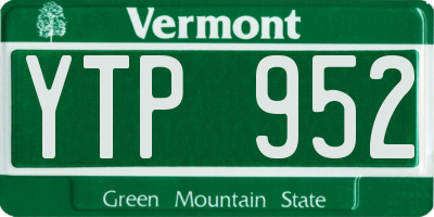 VT license plate YTP952