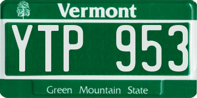 VT license plate YTP953