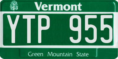 VT license plate YTP955
