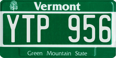 VT license plate YTP956
