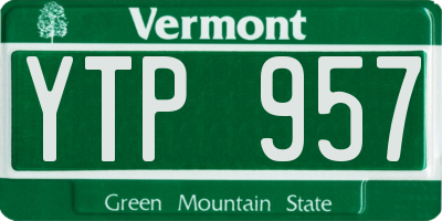 VT license plate YTP957