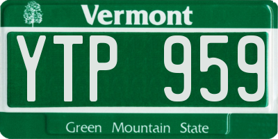VT license plate YTP959