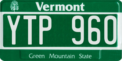 VT license plate YTP960