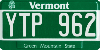 VT license plate YTP962