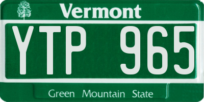 VT license plate YTP965
