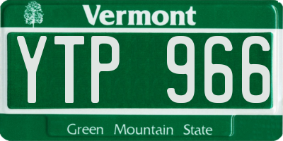 VT license plate YTP966