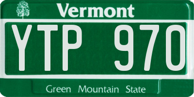 VT license plate YTP970