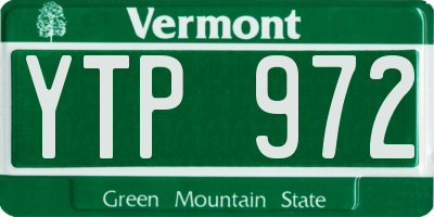 VT license plate YTP972