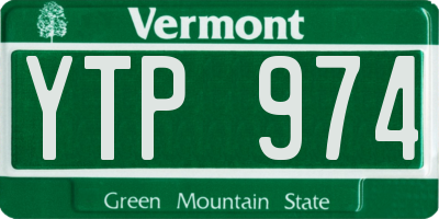 VT license plate YTP974