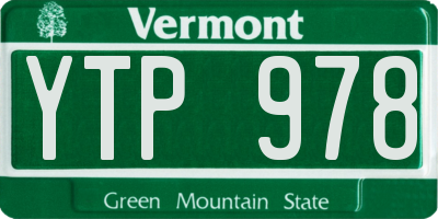 VT license plate YTP978