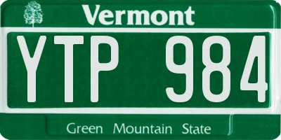 VT license plate YTP984