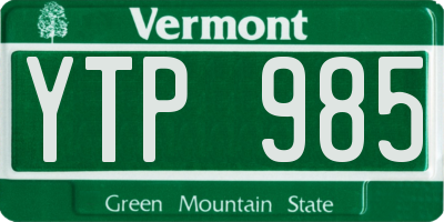 VT license plate YTP985