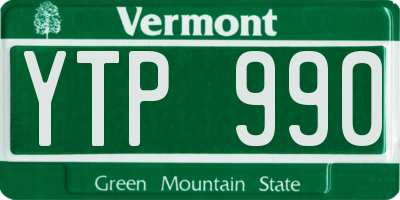 VT license plate YTP990