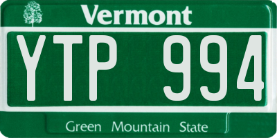 VT license plate YTP994