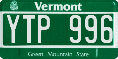 VT license plate YTP996