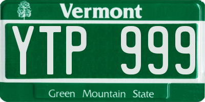VT license plate YTP999