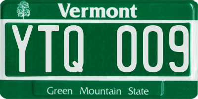 VT license plate YTQ009