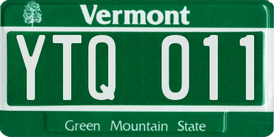 VT license plate YTQ011