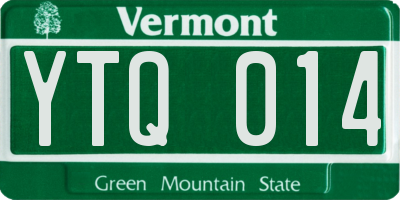 VT license plate YTQ014
