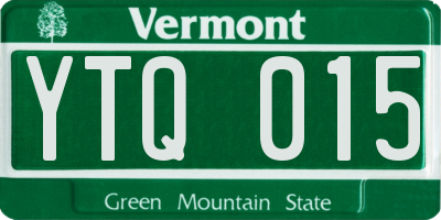 VT license plate YTQ015