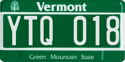 VT license plate YTQ018