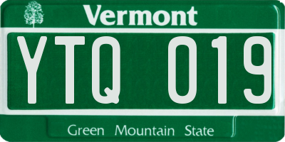 VT license plate YTQ019