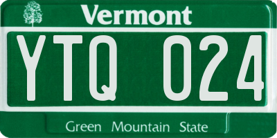 VT license plate YTQ024