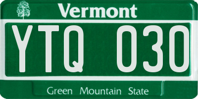 VT license plate YTQ030