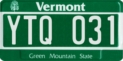 VT license plate YTQ031