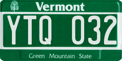 VT license plate YTQ032