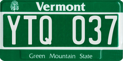 VT license plate YTQ037