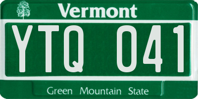 VT license plate YTQ041