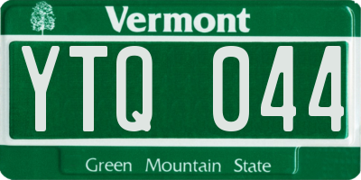 VT license plate YTQ044