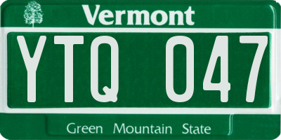 VT license plate YTQ047