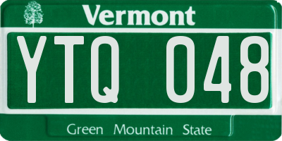 VT license plate YTQ048