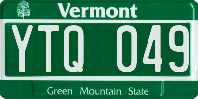 VT license plate YTQ049