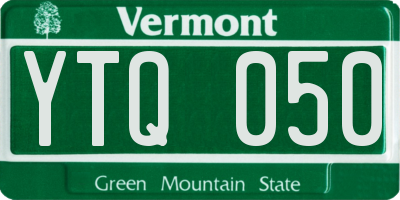 VT license plate YTQ050