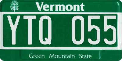 VT license plate YTQ055