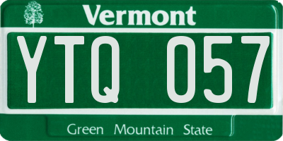 VT license plate YTQ057
